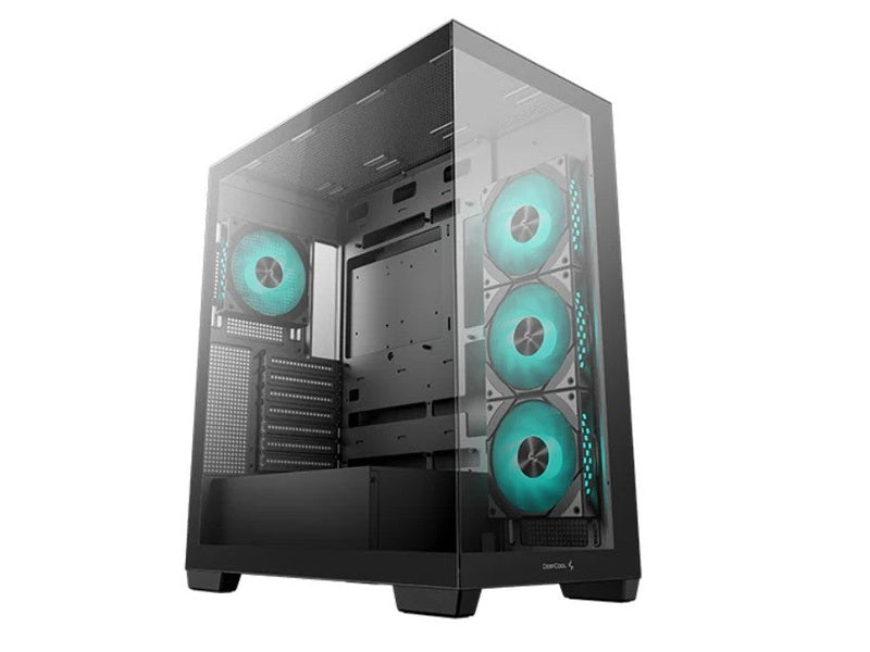 DeepCool G580 4F Panoramic ATX Mid-Tower Case, 4 x Pre Installed Fans Single Chamber, Support Up to 2x 360mm Radiators, Front 2x USB3.0