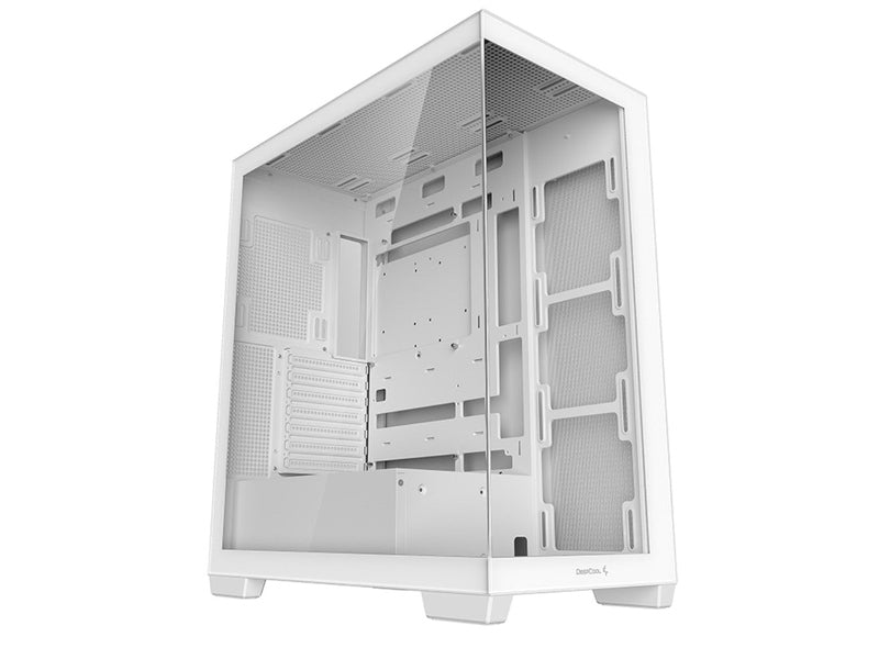 DeepCool CG580 White Panoramic ATX Mid-Tower Case, Up to 2x 360mm Radiators, 9x120mm Fans. Front 2x USB3.0, Audio I/O Panel