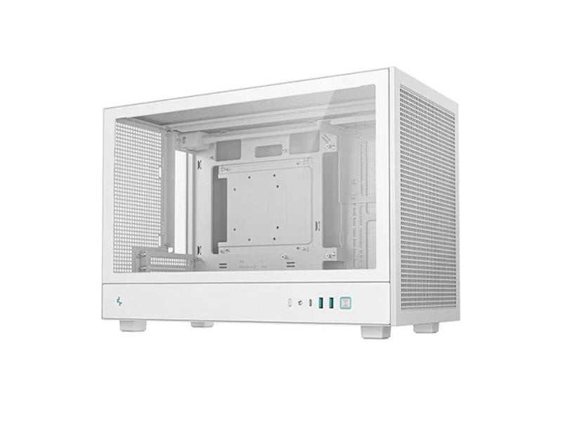DeepCool CH260 WH M-ATX Case, Extremely Portable Size,Abundant Airflow Ventilation,Mesh and glass panels,Support up to 360mm liquid cooling,Direct ins