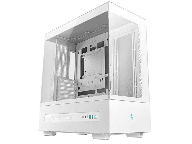 DeepCool CH690 DIGITAL WH Mid-Tower ATX Case, Panoramic Design, Support up to 420mm Radiator, Supports Rear Connector Motherboards, USB3.0×2、Audio/Mi