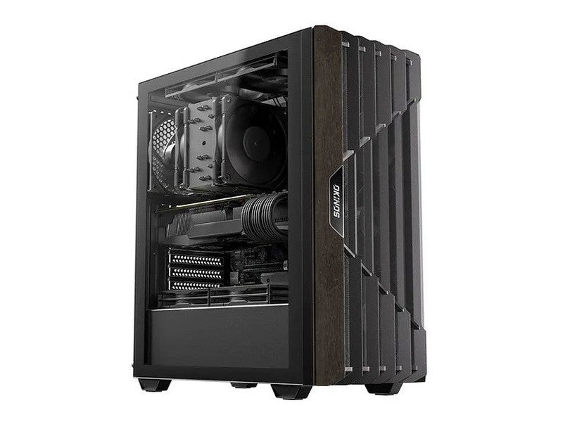 OKINOS Cypress 5 Oak Wood ATX, Type-C ,4 x 120mm 3Pin Non-PWM CaseFans Preinstalled ,Tempered Glass Side Panel,BlackMid-Tower Computer Case