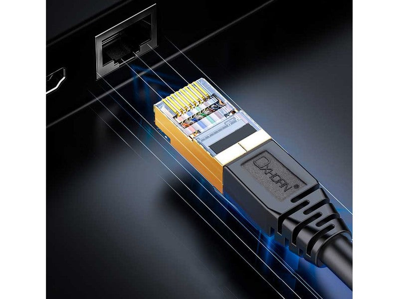Oxhorn Cat8 Ethernet Cable, Up to 40Gbps, Triple shielding, Twisted pair, LSZH, Black, 15 m