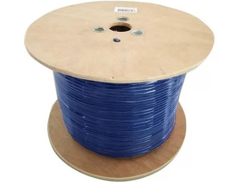 8Ware 350m CAT6 Cable Roll Blue Bare Solid Copper Twisted Core PVC Jacket >305m Cable Roll on Wooden Rell