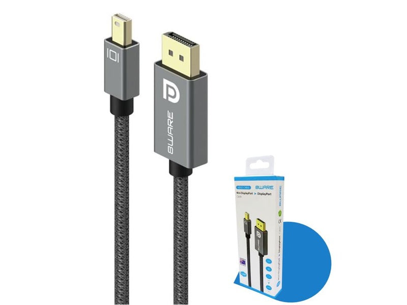 8ware Pro Series 4K 1M 60Hz Mini DisplayPort Male to DisplayPort Male cable high quality Premium connectors support MST monitor Retail package