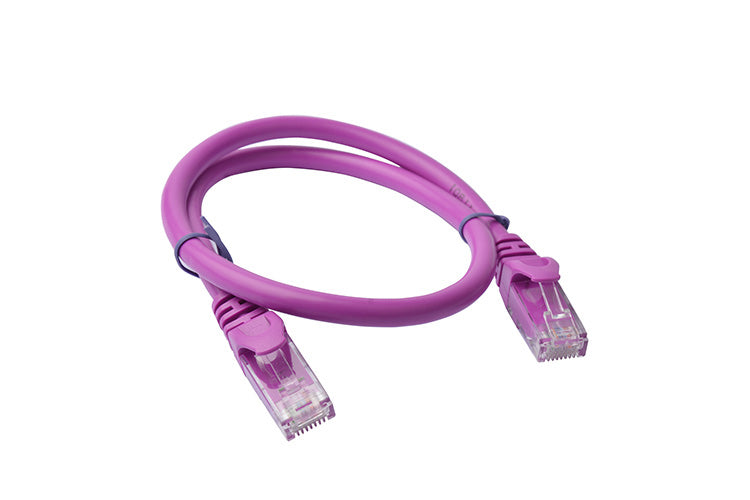 8Ware CAT6A Cable 0.25m 25cm - Purple Color RJ45 Ethernet Network LAN UTP Patch Cord Snagless