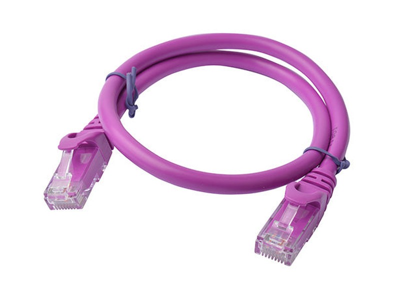 8Ware CAT6A Cable 0.5m 50cm - Purple Color RJ45 Ethernet Network LAN UTP Patch Cord Snagless