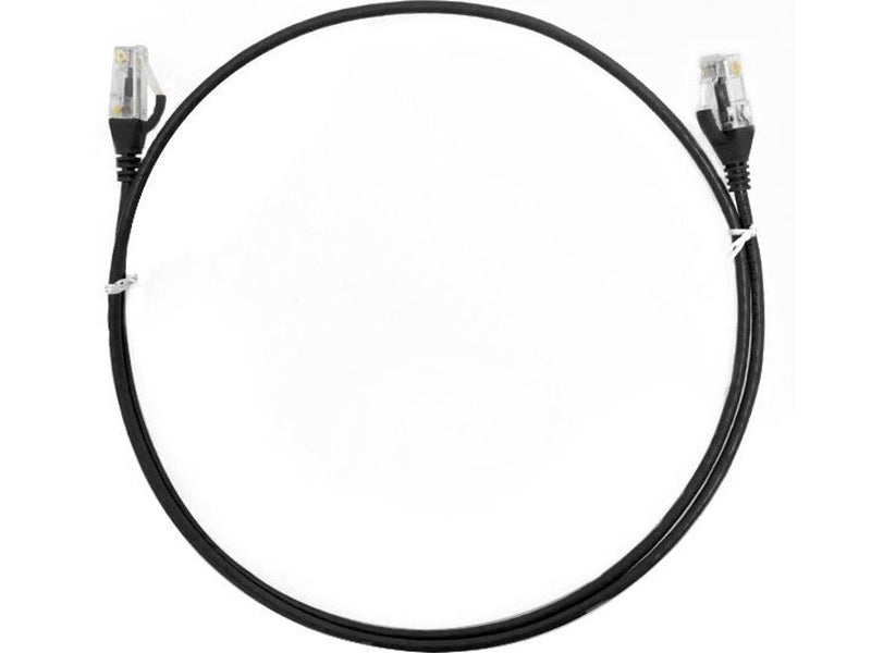 8ware CAT6 Ultra Thin Slim Cable 5m / 500cm - Black Color Premium RJ45 Ethernet Network LAN UTP Patch Cord 26AWG for Data
