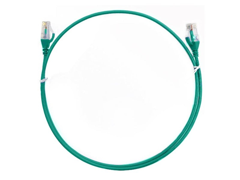 8ware CAT6 Ultra Thin Slim Cable 2m / 200cm - Green Color Premium RJ45 Ethernet Network LAN UTP Patch Cord 26AWG for Data