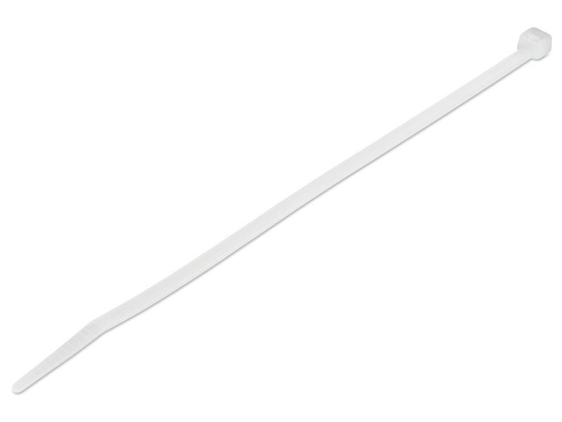StarTech 100 Pack 8" Cable Ties White Large Nylon/Plastic Zip Ties