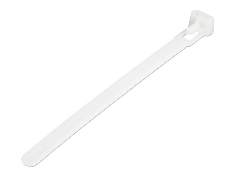 StarTech 100 Pack 5" Reusable Cable Ties White Small Releasable Nylon/Plastic Zip Ties