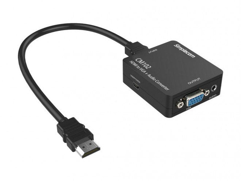 Simplecom CM102 HDMI to VGA + Audio 3.5mm Stereo Converter