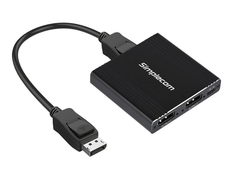 Simplecom CM214 DisplayPort Splitter 1 IN 2 OUT MST Hub for Dual Extended Screens 4K DP 1.4