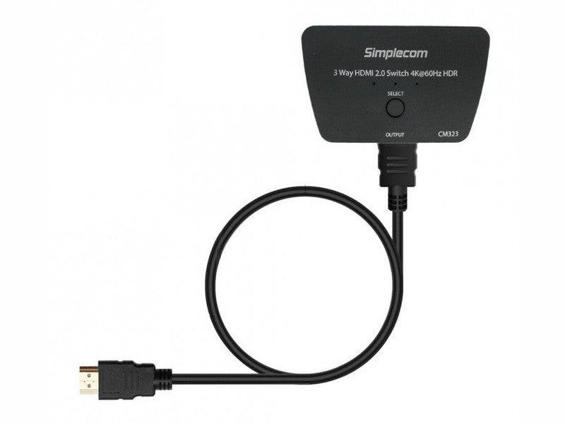 Simplecom CM323 3 Way HDMI 2.0 Switch 3 IN 1 OUT Ultra HD 4K 60Hz HDR HDCP 2.2