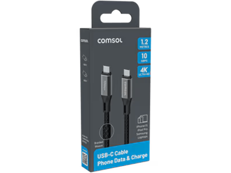 1.2m 10Gbps USB-C to USB-C Cable Black - CC1012BK