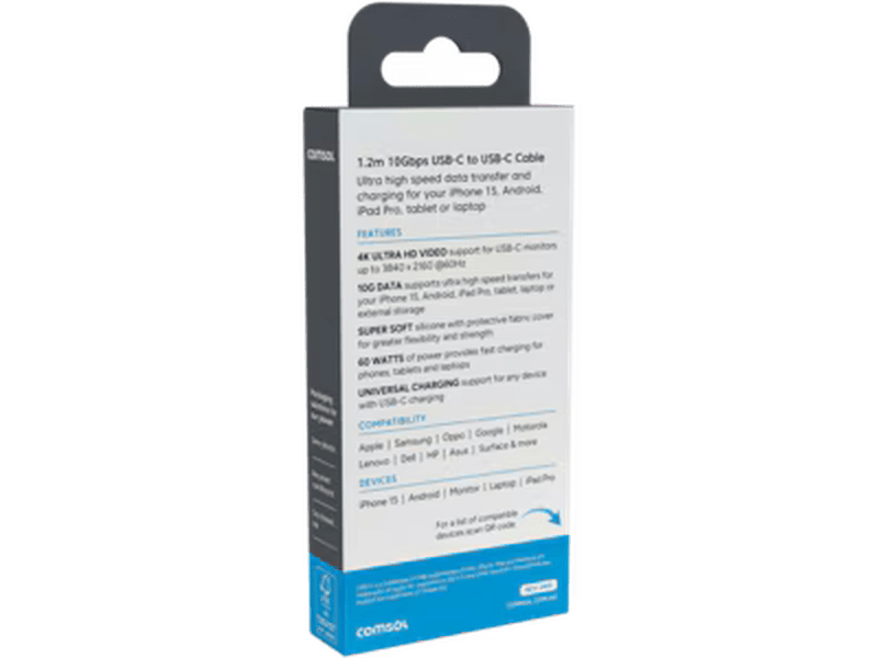 1.2m 10Gbps USB-C to USB-C Cable Black