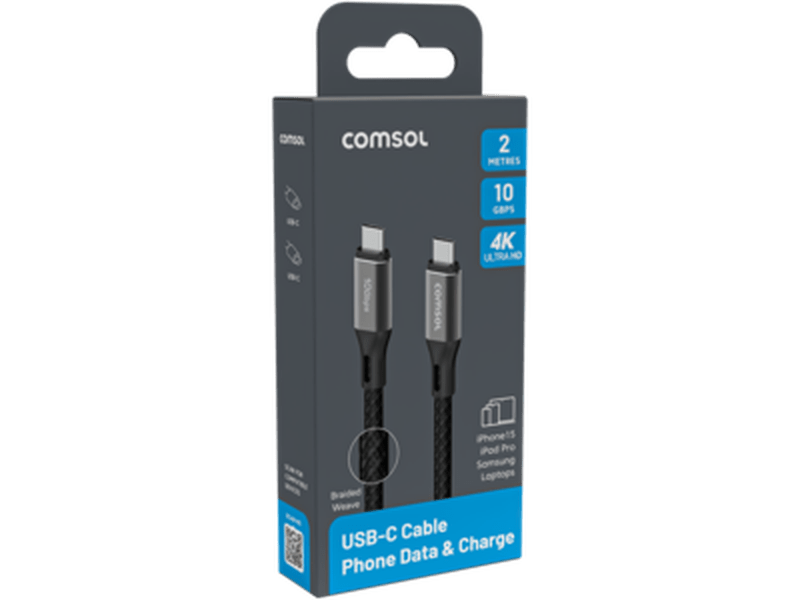 2m 10Gbps USB-C to USB-C Cable Black - CC1020BK