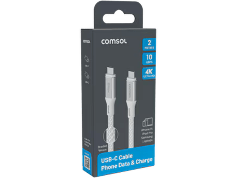 2m 10Gbps USB-C to USB-C Cable White - CC1020WH
