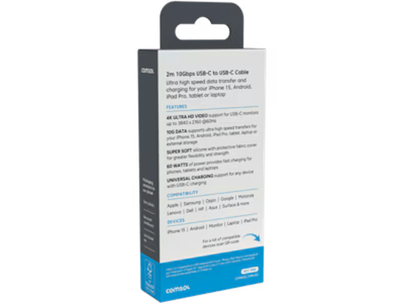 2m 10Gbps USB-C to USB-C Cable White