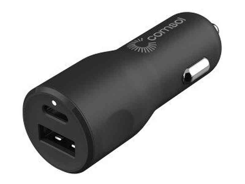 Comsol 32W Dual Port USB-A + USB-C Car Charger - CCD32BK