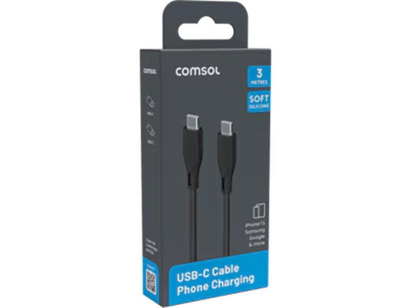 3m USB-C to USB-C Silicone Cable Black - CCSS30BK