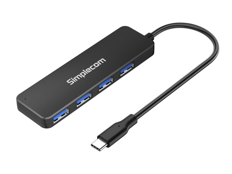 Simplecom CH340 Compact USB-C to 4 Port USB-A Hub USB 3.2 Gen1