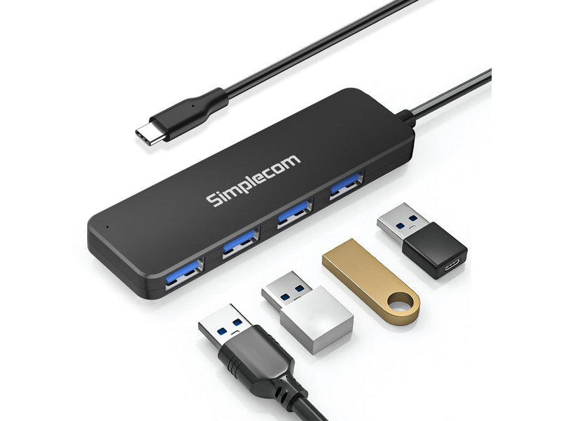 Simplecom CH340 Compact USB-C to 4 Port USB-A Hub USB 3.2 Gen1