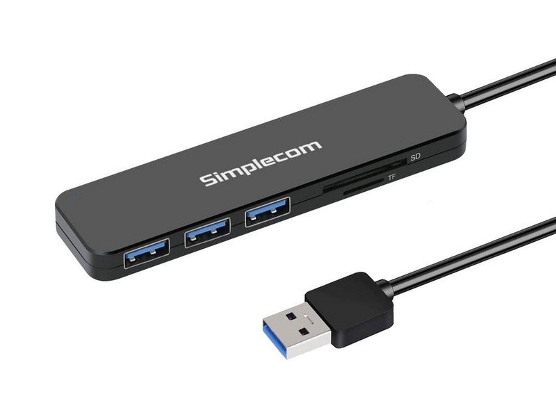 Simplecom CH365 SuperSpeed 3 Port USB 3.0 USB 3.2 Gen 1 Hub with SD MicroSD Card Reader