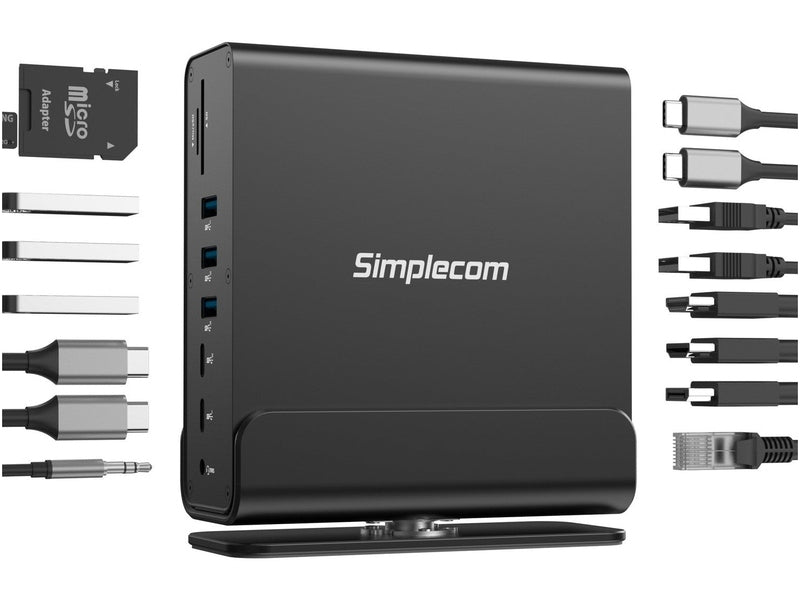 Simplecom CHT815 15-in-1 USB-C 4K Triple Display MST Docking Station