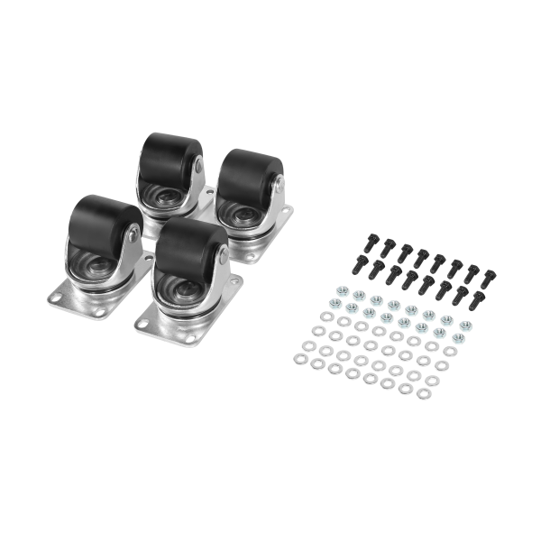 CyberPower CRA60002 2" Caster Kit, 4 Per Pack with 4X Leveling feet and 2X L-Shape Plates