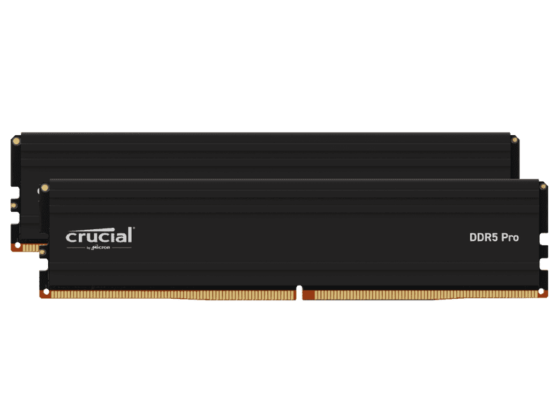 Crucial Pro 64GB 2x32GB DDR5 UDIMM 5600MHz CL46 Black Heat Spreader Memory