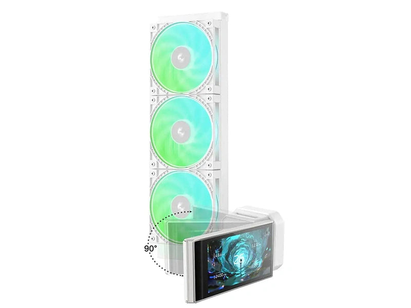Deepcool LT360 Vision ARGB 360mm 4.5in LCD AIO Liquid CPU Cooler - White R-LT360VISION-WHAMMC-G-1