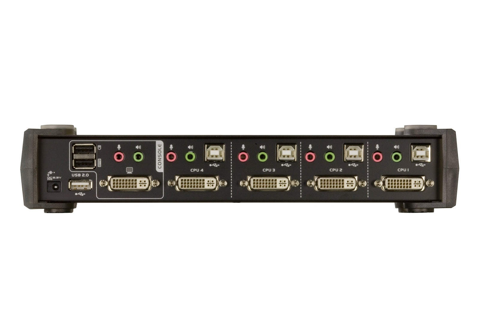 Aten Desktop KVMP Switch 4 Port Single Display DVI w/ audio, 4x Custom KVM Cables Included, 2x USB Port