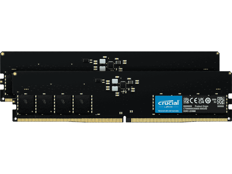 Crucial 64GB 2x32GB DDR5 UDIMM 5600MHz CL46 Desktop Memory