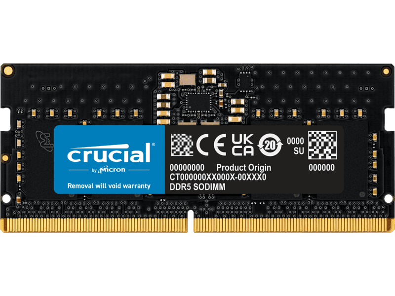 Crucial 8GB 1x8GB DDR5 SODIMM 5200MHz C42 1.1V Notebook Memory