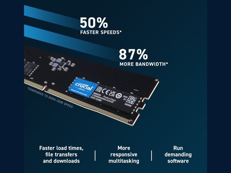 Crucial 8GB DDR5 Desktop Memory PC5-44800 5600MHz Unranked