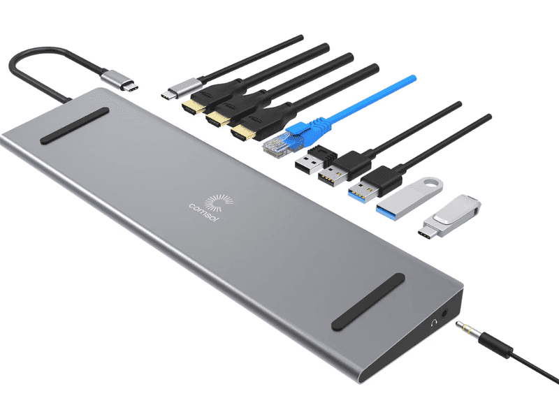 Comsol USB-C To Triple 4K HDMI Multiport Adapter For Windows