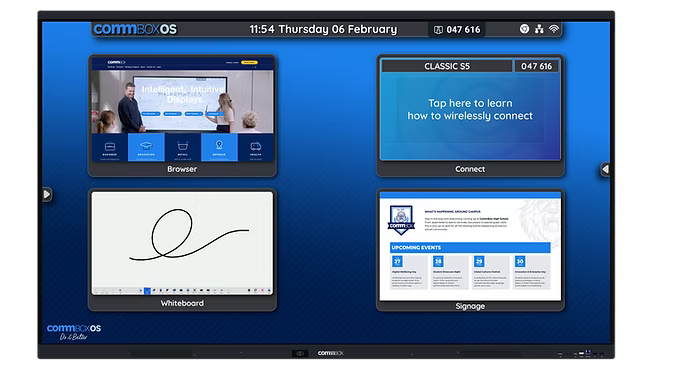Commbox 75" S5 4K UHD Interactive Display, Android 14 5 Year Warranty