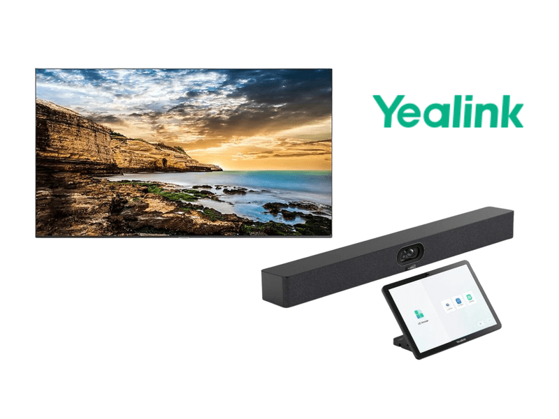 Yealink A40 All-in-One Collab Bar, CTP25 Touch Panel, PSU, Wall Mount Bracket, Small to Medium Room Video Conference Camera Bundle