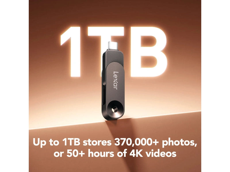 Lexar D500 128GB JumpDrive Solid State Dual Drive, USB 3.2 Gen 1 Type-C Dual Flash Drive - AFA Edition