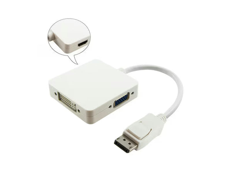 20cm DisplayPort Male to VGA / DVI / HDMI Adapter