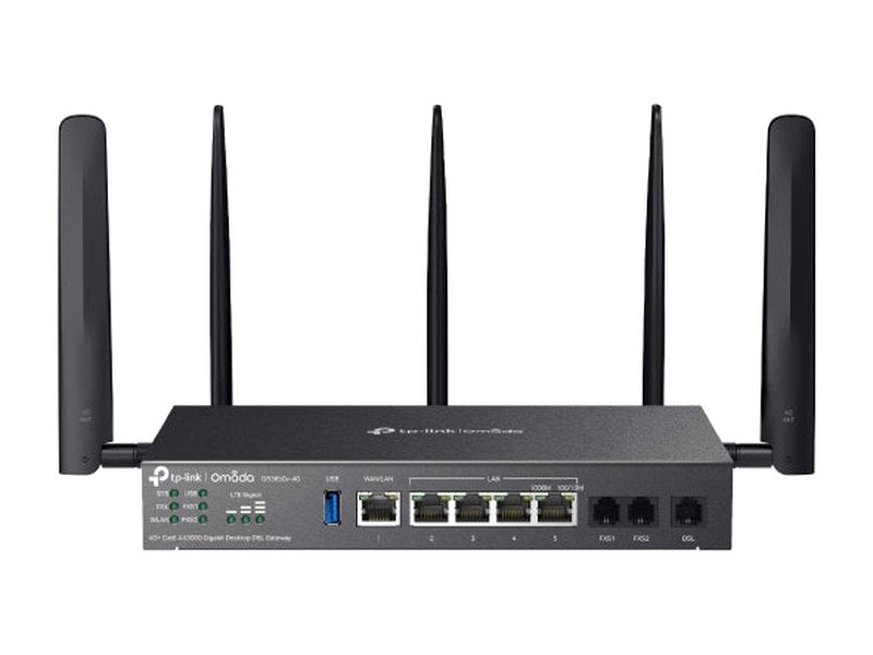 TP-Link DR3650v-4G Omada 4G+ Cat6 AX3000 Wi-Fi 6 Gigabit Desktop DSL Gateway