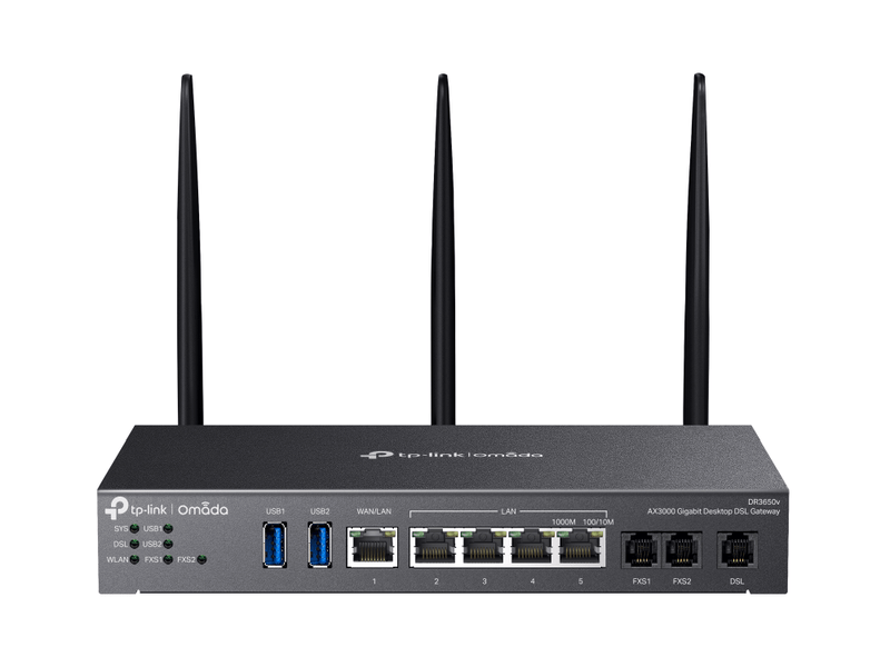 TP-Link DR3650v Omada AX3000 Wi-Fi 6 Gigabit Desktop DSL Gateway