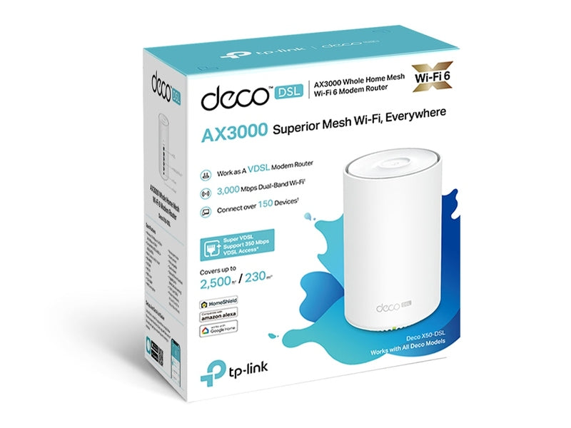 TP-Link Deco X50 AX3000 VDSL Whole Home Mesh WiFi 6 Gateway 1-pack
