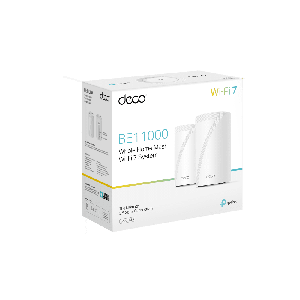 TP-Link Deco BE65 BE11000 Whole Home Mesh Wi-Fi 7 System 2-pack Deco BE65 2-pack