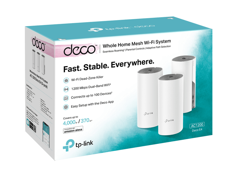 TP-Link Deco E4 AC1200 Whole Home Mesh WiFi System 3-pack