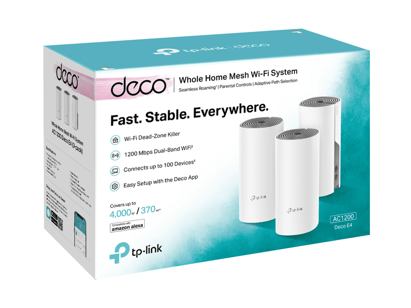 TP-Link Deco E4 AC1200 Whole Home Mesh WiFi System 3-pack