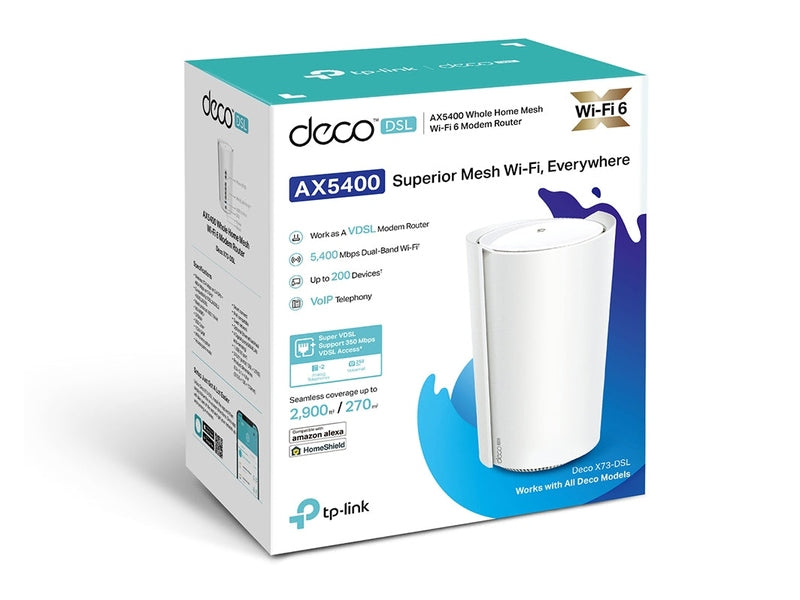 TP-Link Deco X73 AX5400 VDSL Whole Home Mesh Wi-Fi 6 System 1-pack