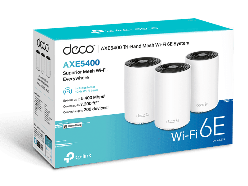 TP-Link Deco XE75 AXE5400 Tri-Band Mesh Wi-Fi 6E System 3-pack