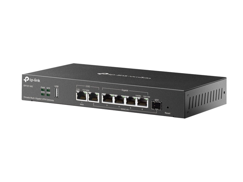 TP-Link ER707-M2 Omada Multi-GIG VPN Router 2.5G WAN 1 2.5G LAN/WAN 1 LAN/WAN 4 SFP 1
