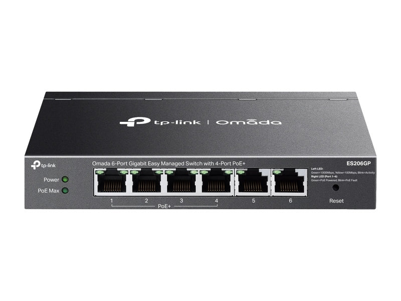 TP-Link ES206GP Omada 6-Port Easy Managed Gigabit Switch PoE+ 4 Omada SDN